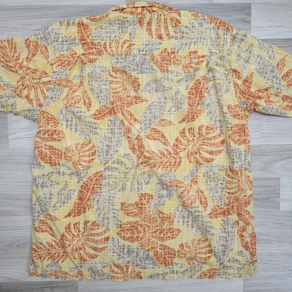 COLUMBIA Mens Yellow Orange Hawaiian Palm Leaf Print Size Large - Picture 5 of 5